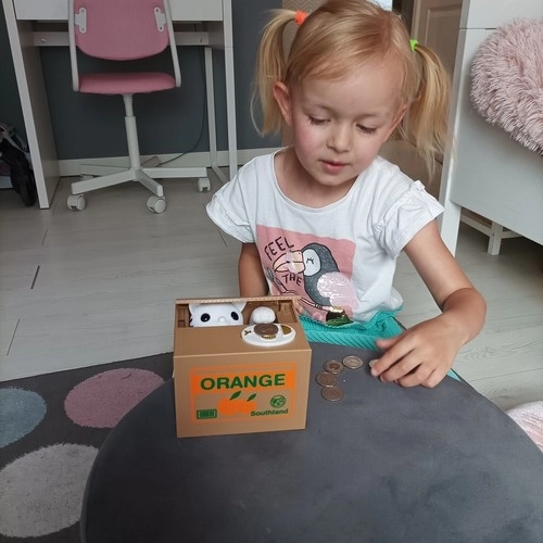 Monstertje muntjes - batterijen spaarpot - Kat