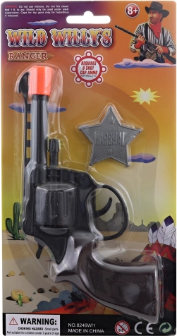 Klapspeelgoedpistool met badge