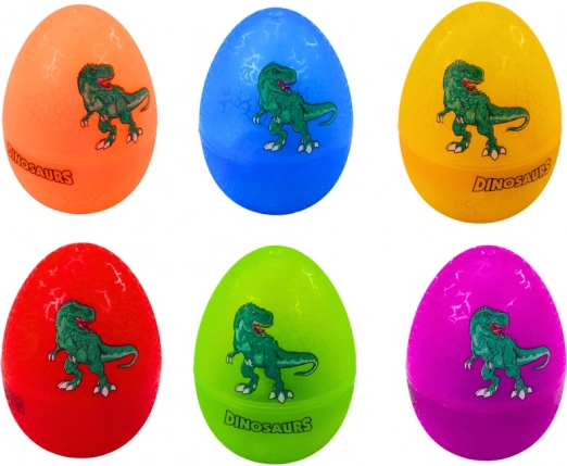 6 kleurrijke eitjes met verborgen dinosaurussen