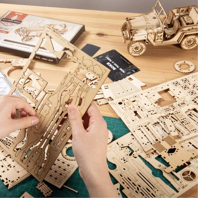 Leger Jeep - 3D houten puzzel