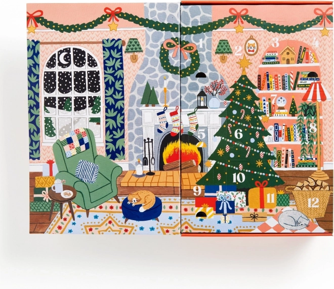 GALISON Puzzel Adventskalender Thuis voor Kerstmis 12x42 stukken