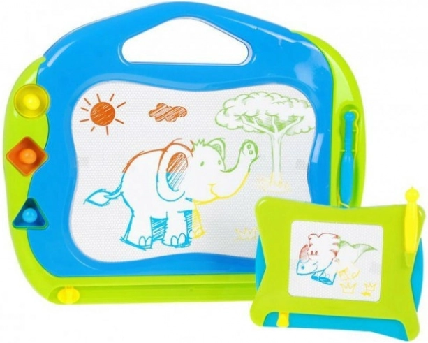 Set van 2 magnetische tekentabletten voor kinderen 3+ met ruitjes en stempels