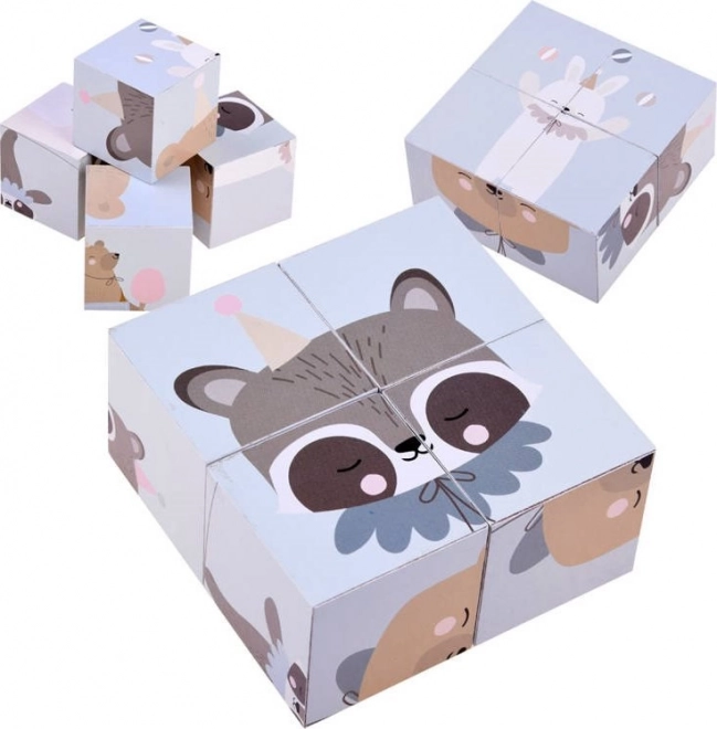 Houten puzzelblokjes met dieren