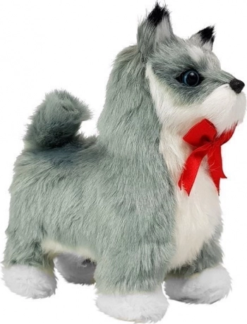 Interactieve pluche huskyhond – loopt, blaft en kwispelt