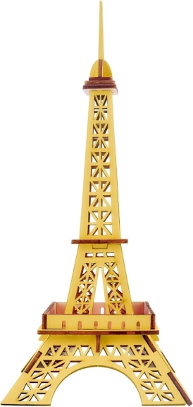 Houten 3D-puzzel Eiffeltoren geel