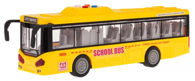 Gele bus met licht- en geluidsfunctie