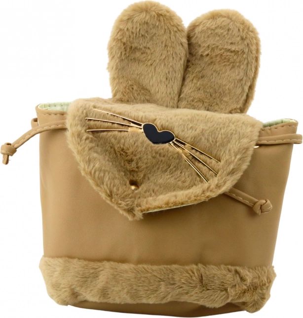 Kinder pluche rugzak met verstelbare schouderriem beige 22 cm 4 L