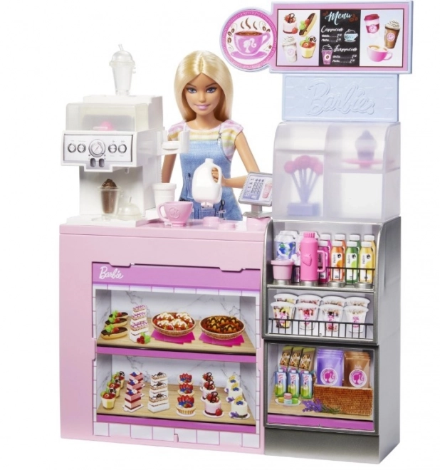 Barbie barista in het café