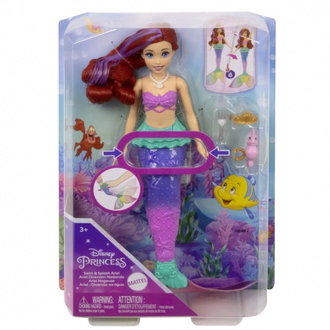 MATTEL Disney Princess pop Ariel kleine zeemeermin zwemt, verandert van kleur