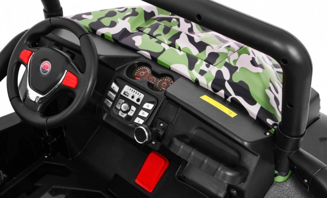 Elektrische kinderauto Grand Buggy 4x4 met camouflage en LED-verlichting