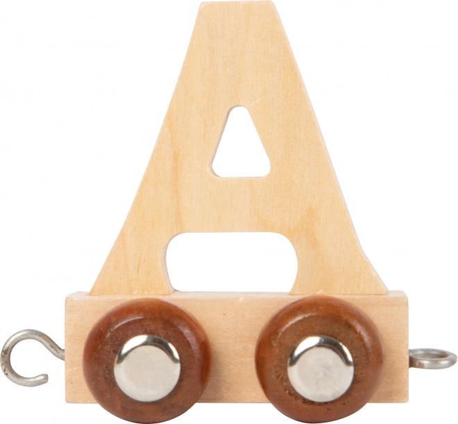 Houten wagonnetje met letter A voor treinbanen SMALL FOOT