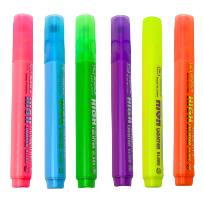 Set van neonmarkeerstiften 6 stuks