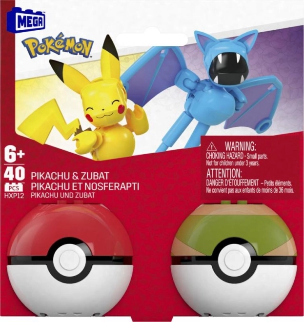 Mega Pokémon Pokéball - Pikachu en Zubat