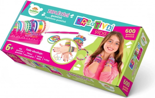 Set voor het maken van elastiekjes-armbanden met weefgetouw en 600 elastiekjes