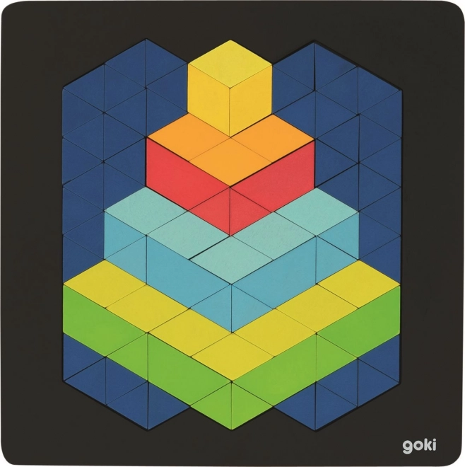 Goki houten puzzel piramide met 3D-effect