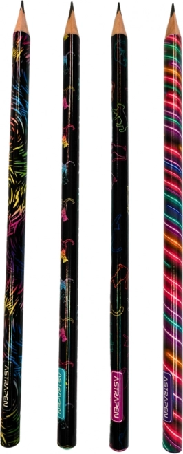 ASTRA driekantig potlood HB met gum neon