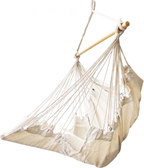 Braziliaanse hangstoel met voetensteun 130 cm beige