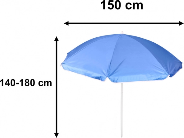 Verstelbare opvouwbare parasol met UV-bescherming 150 cm blauw