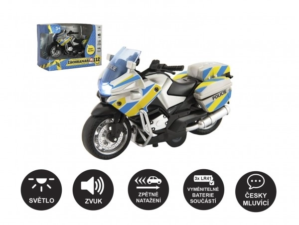 Politie motor met Tsjechische stem