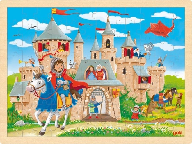 Houten puzzel Ridderkasteel 96 stukjes