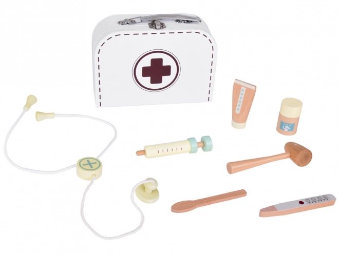 Kleine Arts Houten Dokterskoffer Eerste Hulp Set Stethoscoop Spuit ZA5263