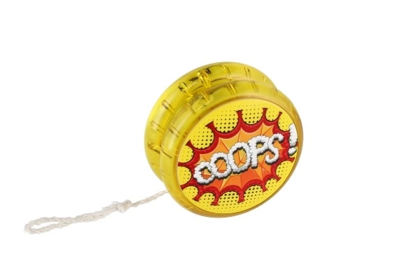 Gloeiende plastic jojo 6 cm op batterijen, mix van soorten, 12 stuks in doos