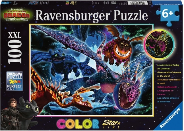 lichtgevend puzzel hoe tem je een draak 3 xxl 100 stukjes – ravensburger