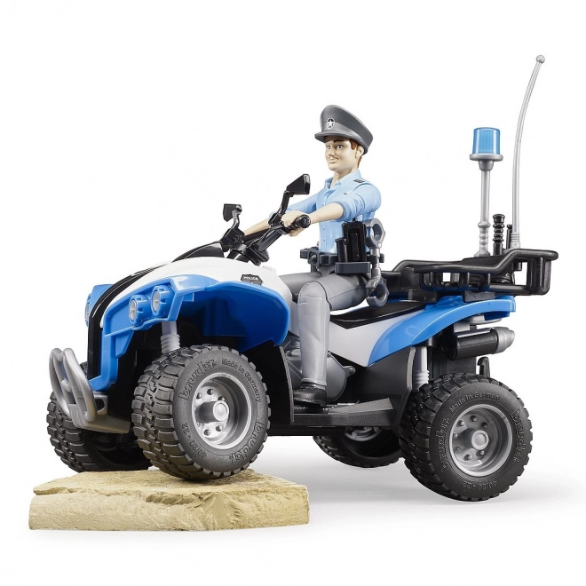 Bruder Bworld politie blauwe quad met figuur