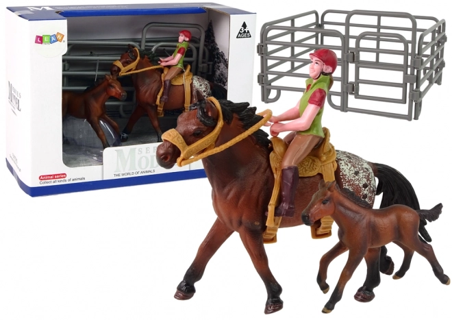 Set van figuren Paard en Ruiter met Afneembaar Zadel