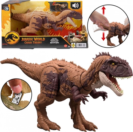 Dinosaurusfiguur Kryptops uit Jurassic World met woeste brul en beweegbare delen