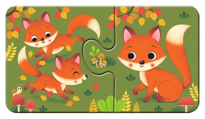 RAVENSBURGER Mijn eerste puzzel – dieren en hun jongen, 9×2 stukjes