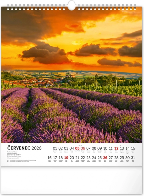 Wandkalender Wandelen door het Moravische landschap 2026