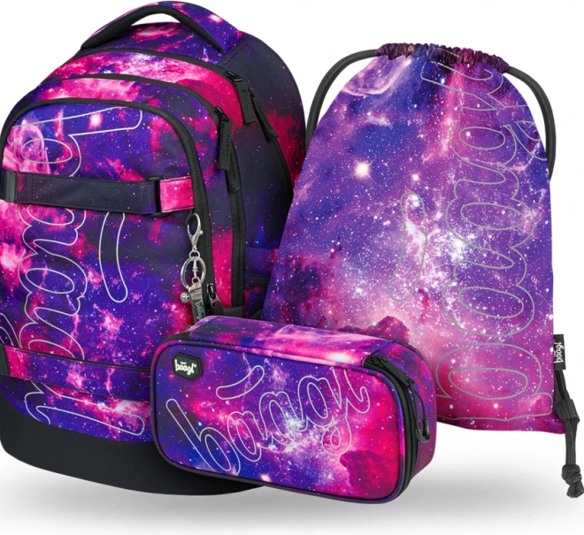 Školní set Baagl Galaxy: rugzak, etui, zakje