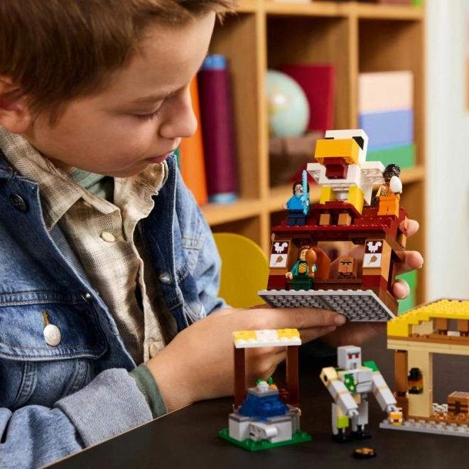 LEGO Minecraft 21273 Aanval van de Ghast-ballon op het dorp
