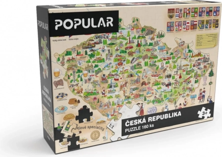 Puzzelkaart van de Tsjechische Republiek 160 stukjes