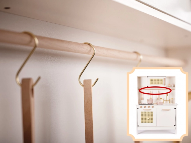Kinder retro houten keuken met accessoires Boho
