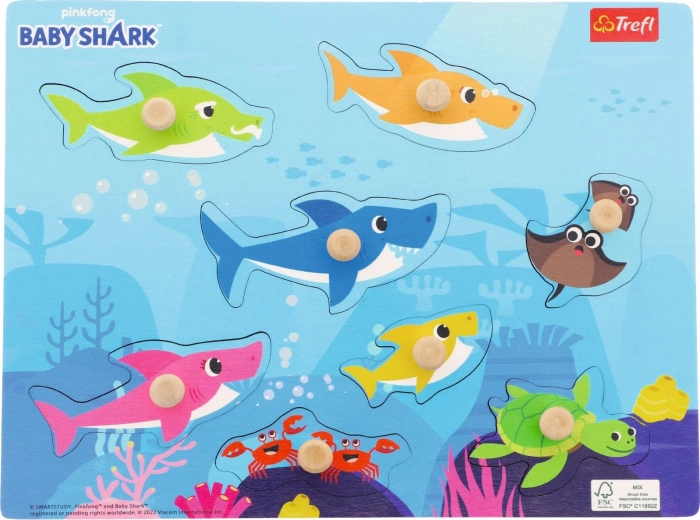 Houten puzzel Baby Shark – 8 stukjes