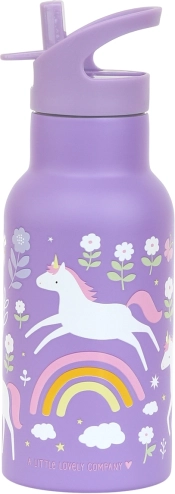 A Little Lovely Company - roestvrijstalen fles 350 ml - Eenhoorns en Regenboog