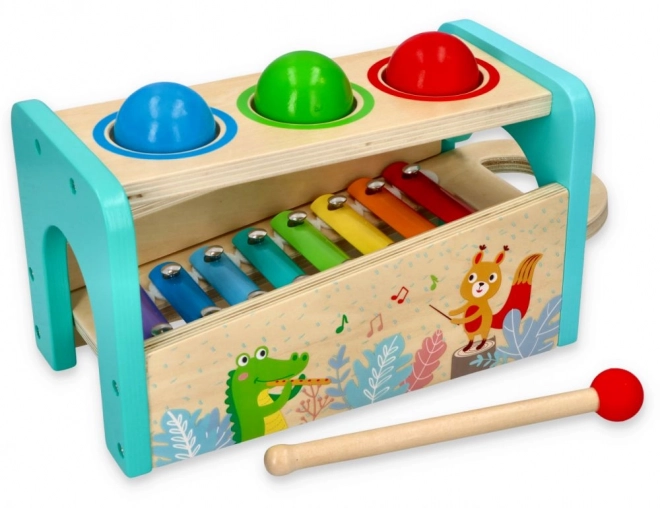 Lelin houten hamerbank met xylofoon