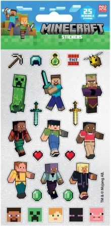 glitterstickers minecraft – 25 stuks