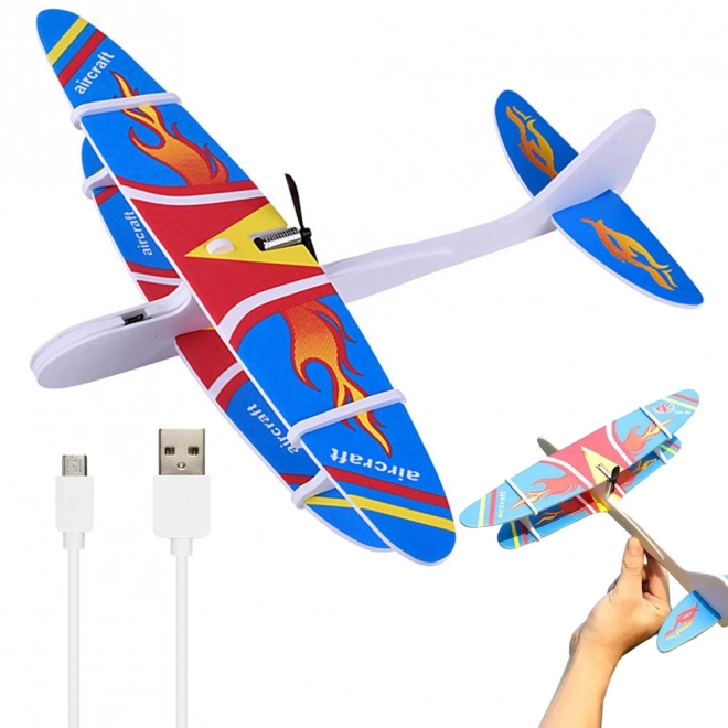 Polystyreen zwevend vliegtuig met USB-motor