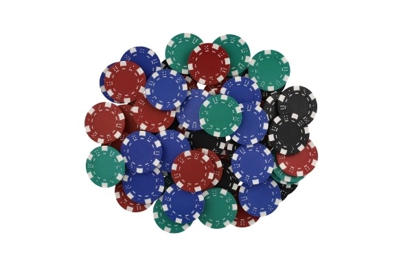 Pokerset 100 stuks + kaarten + dobbelstenen in koffertje in doos 28x25x8cm