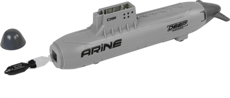 Onderzeeër met lanceerder en wieltjes