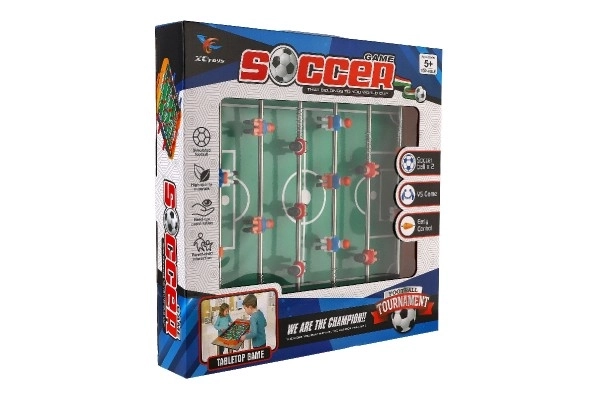 Voetbal/voetbal tafel kunststof/metaal gezelschapsspel in doos 37x34,5x6cm