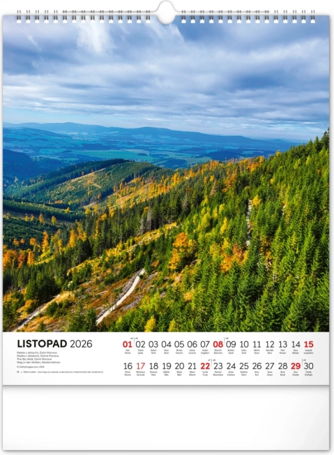 Wandkalender Wandelen door het Moravische landschap 2026