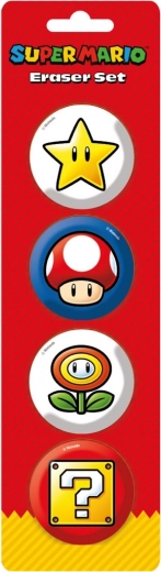 Set gummen Super Mario – 4 stuks