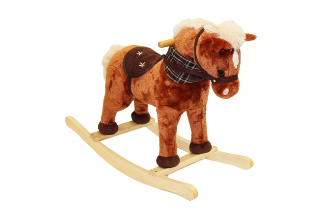 Hobbelpaard met effecten bruin 71x30x58 cm