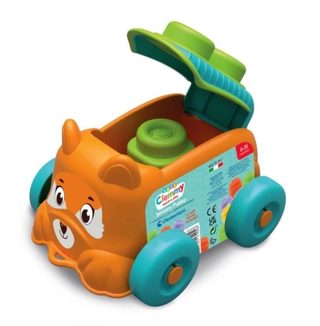 Zintuigelijke vriend puppy met Clemmy blokjes