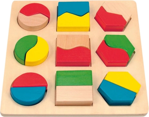 Houten insteekpuzzel vormen en kleuren