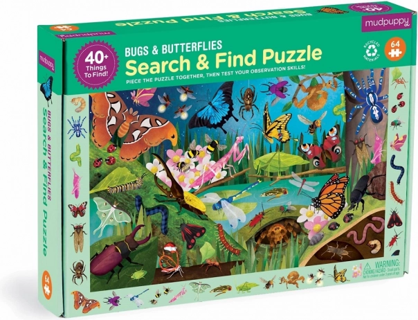 Mudpuppy puzzel kevers en vlinders 64 stukjes